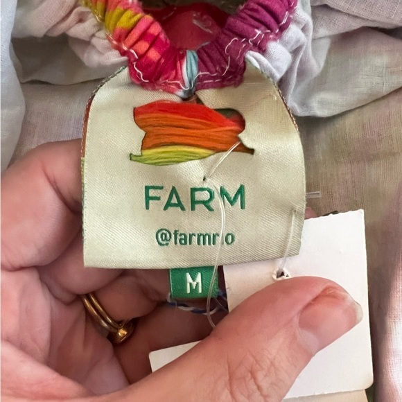 ANTHROPOLOGIE / FARM RIO Rainbow Leaves Open Back Midi Dress (M) - Picture 10 of 15